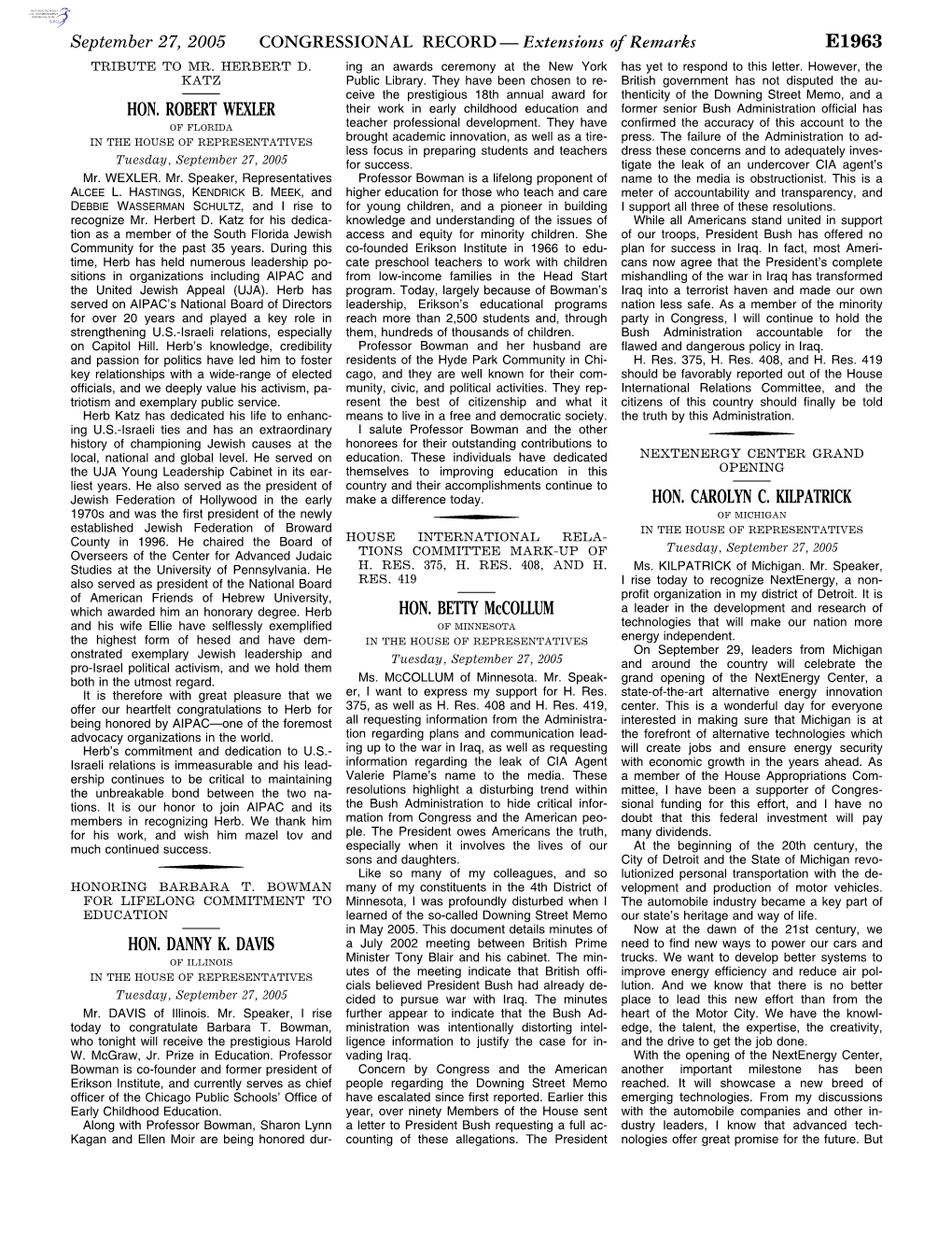 CONGRESSIONAL RECORD— Extensions of Remarks E1963 HON