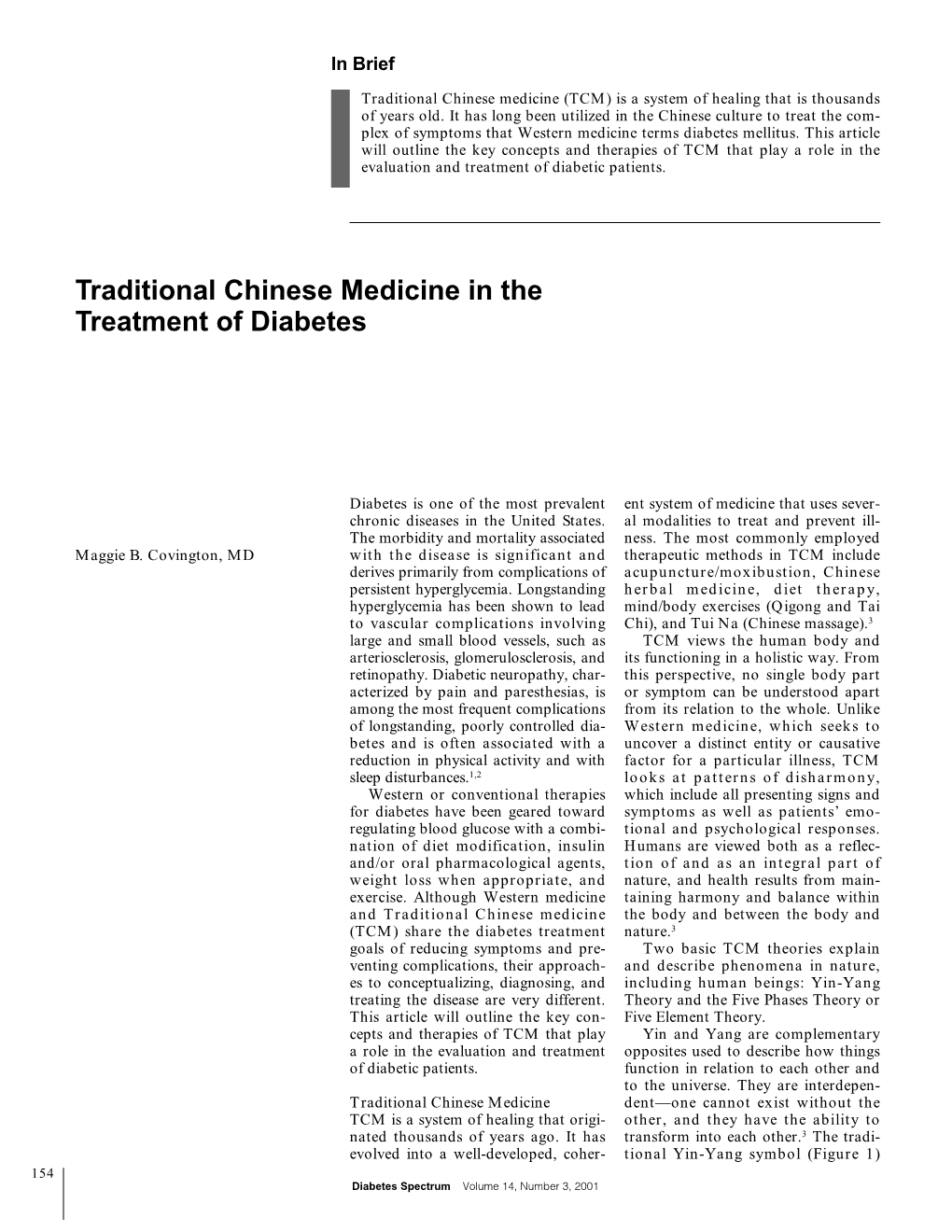 Traditional Chinese Medicine in the Treatment of Diabetes