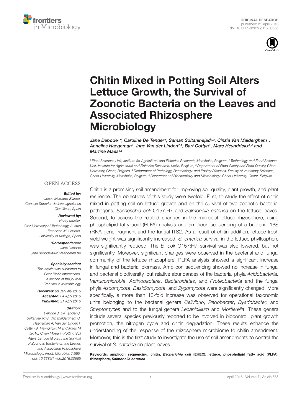 Chitin Soil Amendment Study 2016