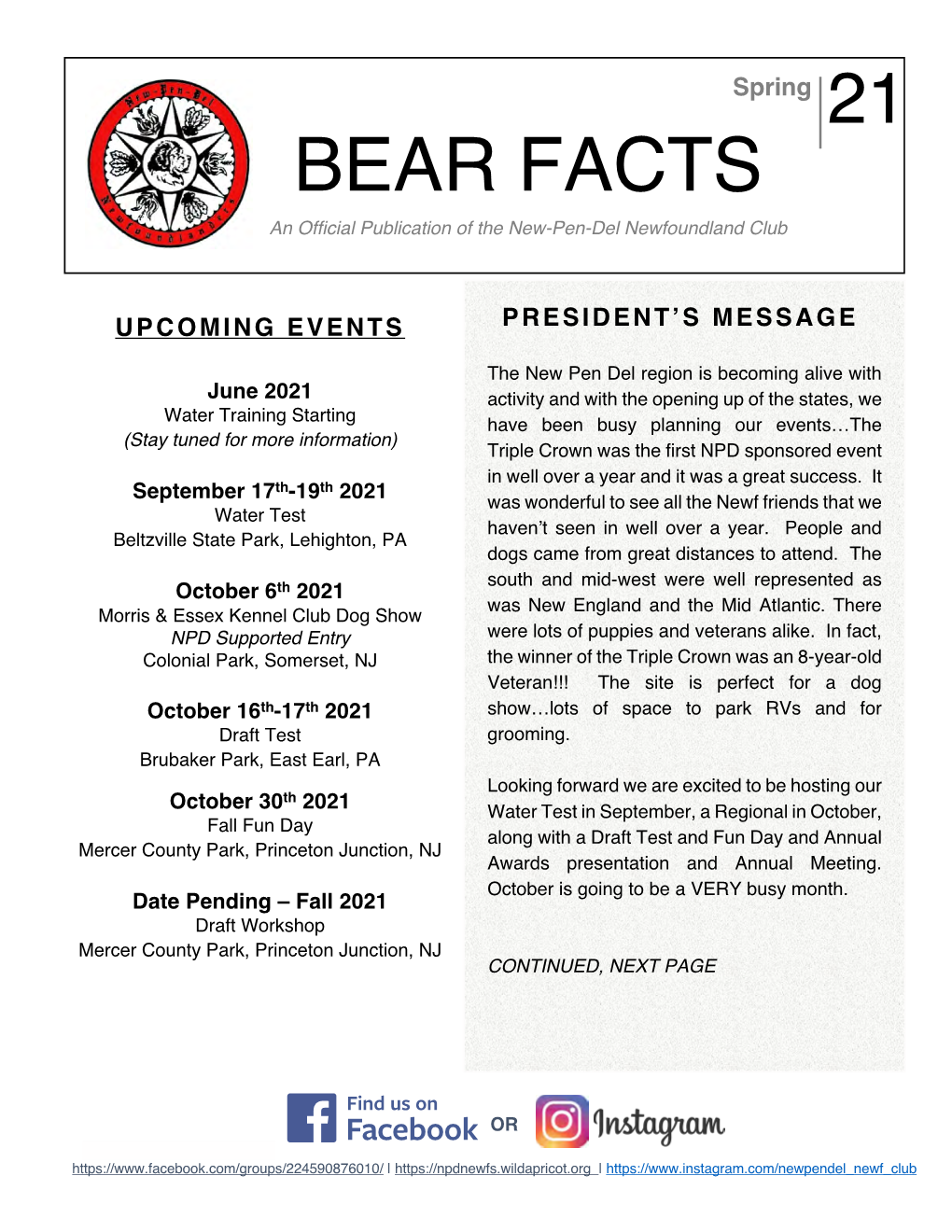 Bear Facts Spring 2021