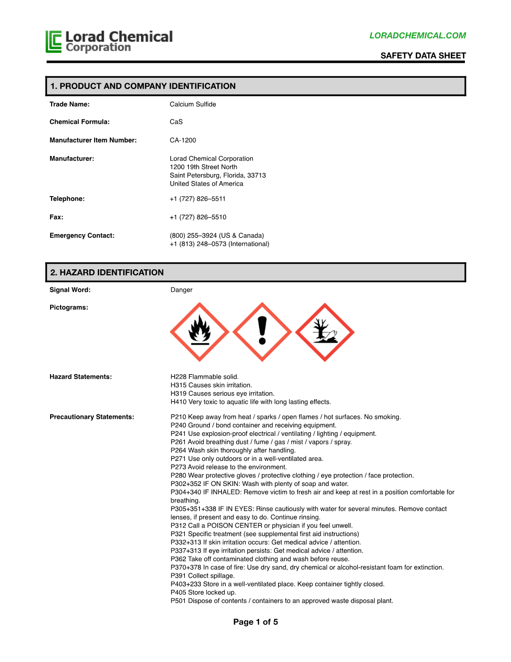 Safety Data Sheet