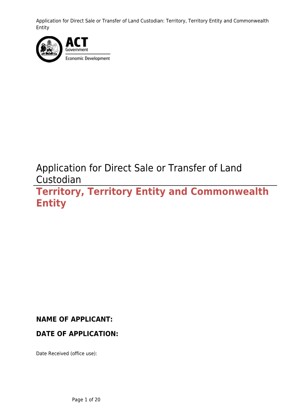 Government Direct Sale Application