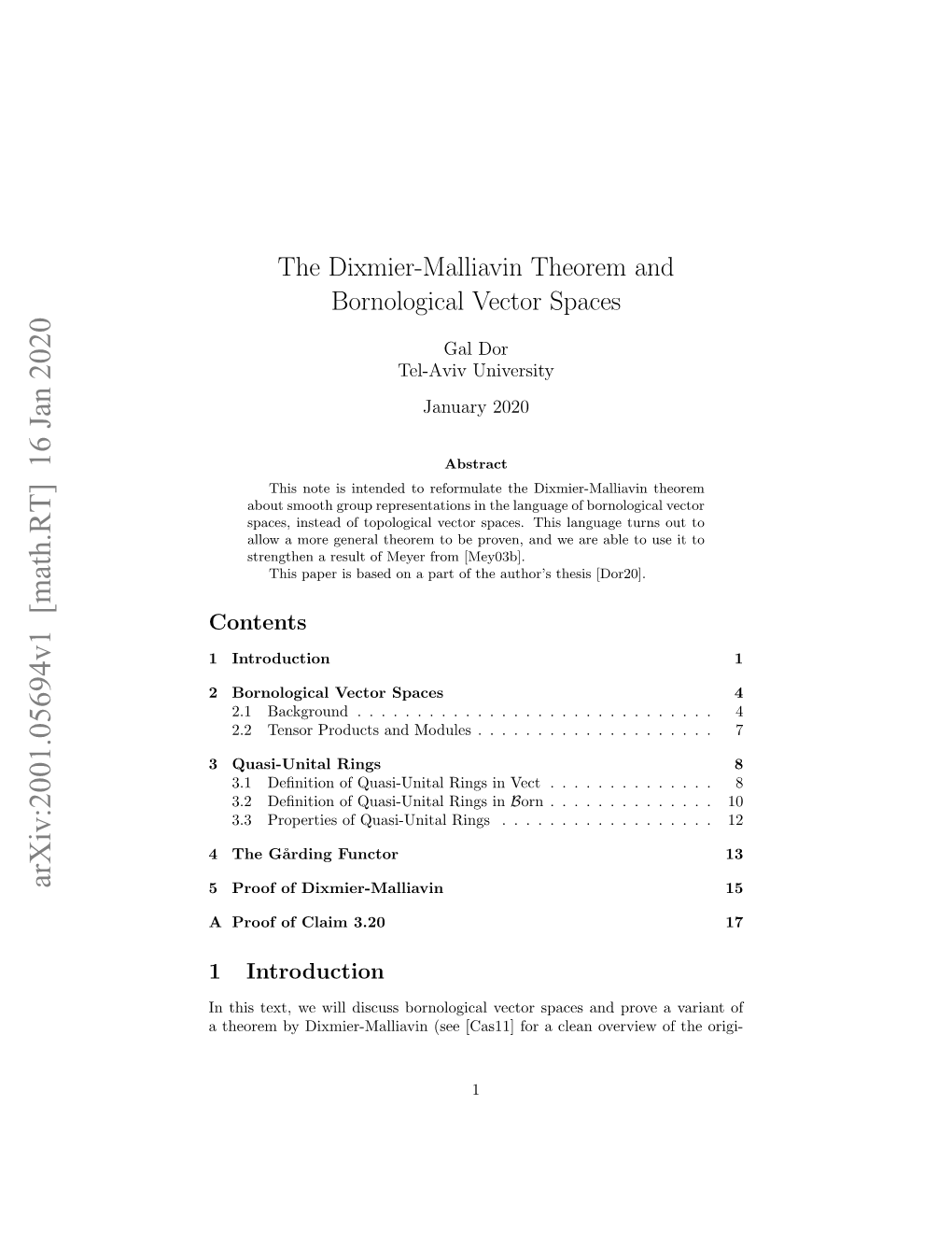 The Dixmier-Malliavin Theorem and Bornological Vector Spaces