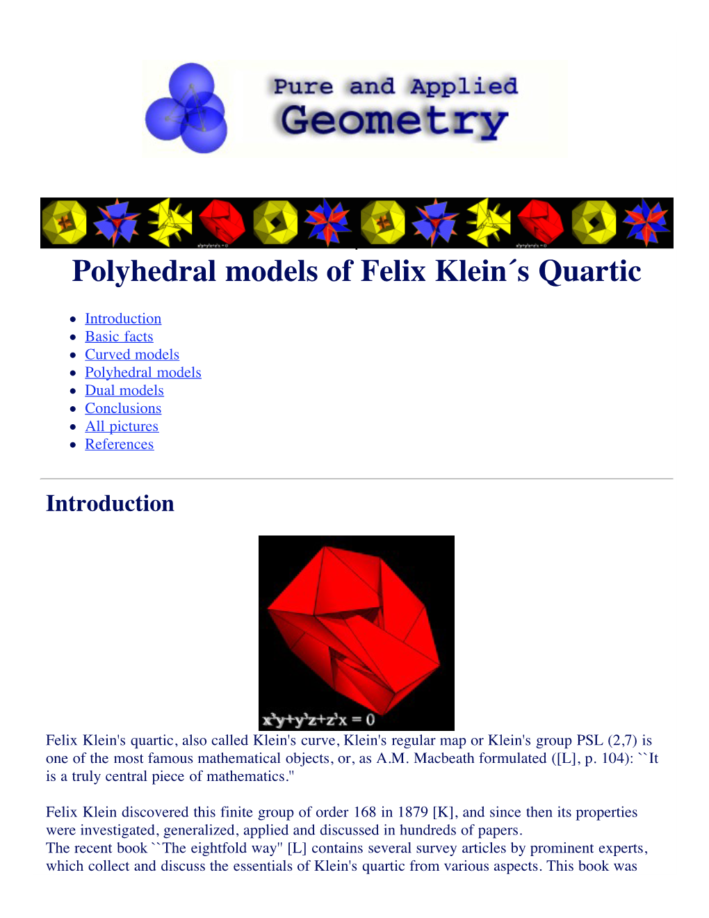 Polyhedral Models of Klein's Quartic