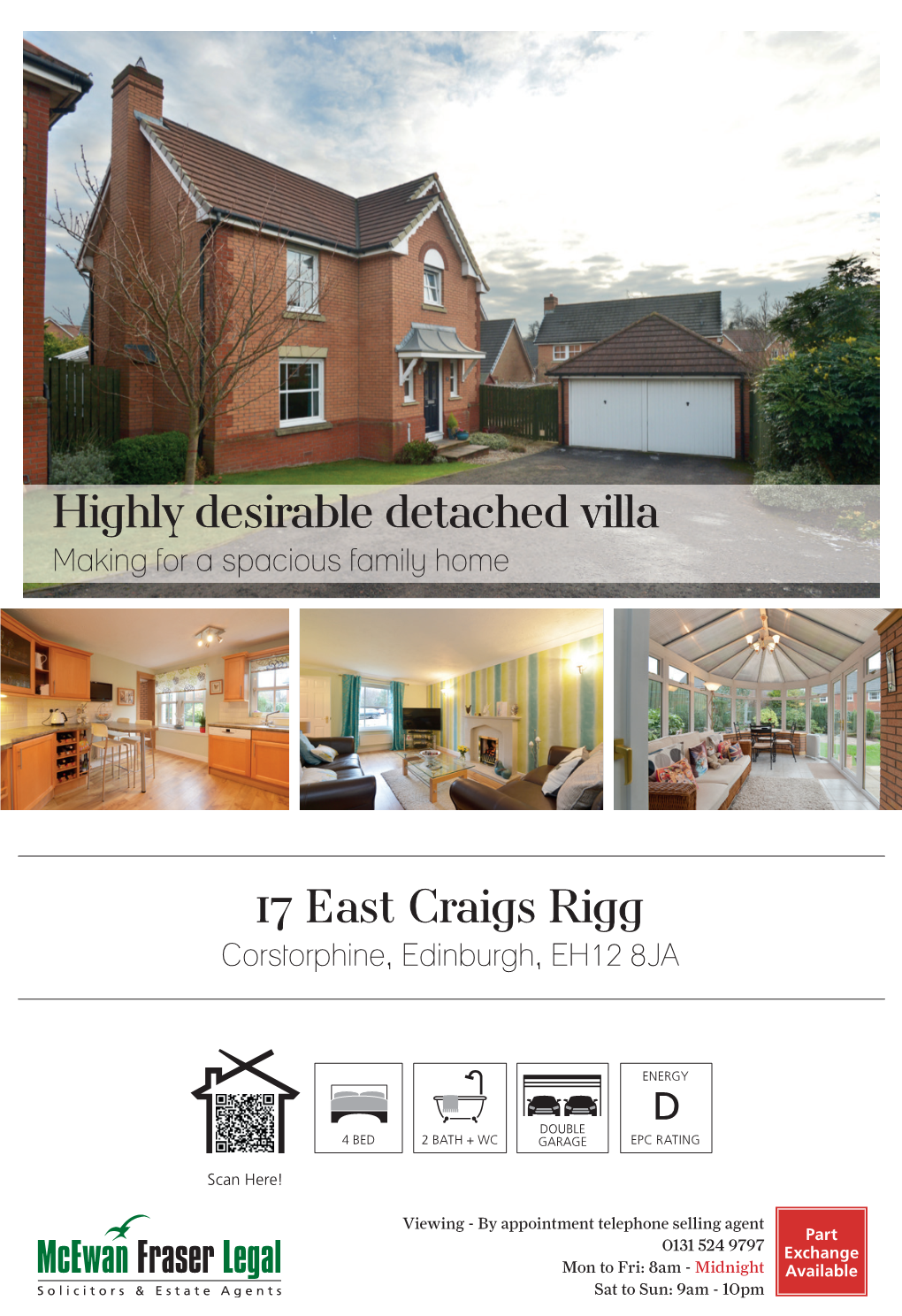 17 East Craigs Rigg Highly Desirable Detached Villa
