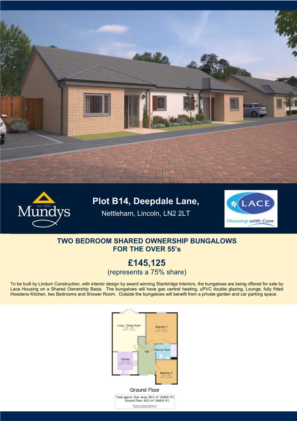 Plot B14, Deepdale Lane, £145,125