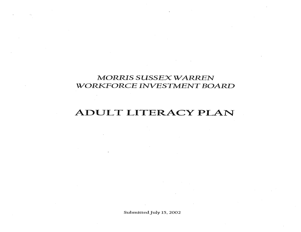 Adult Literacy Plan