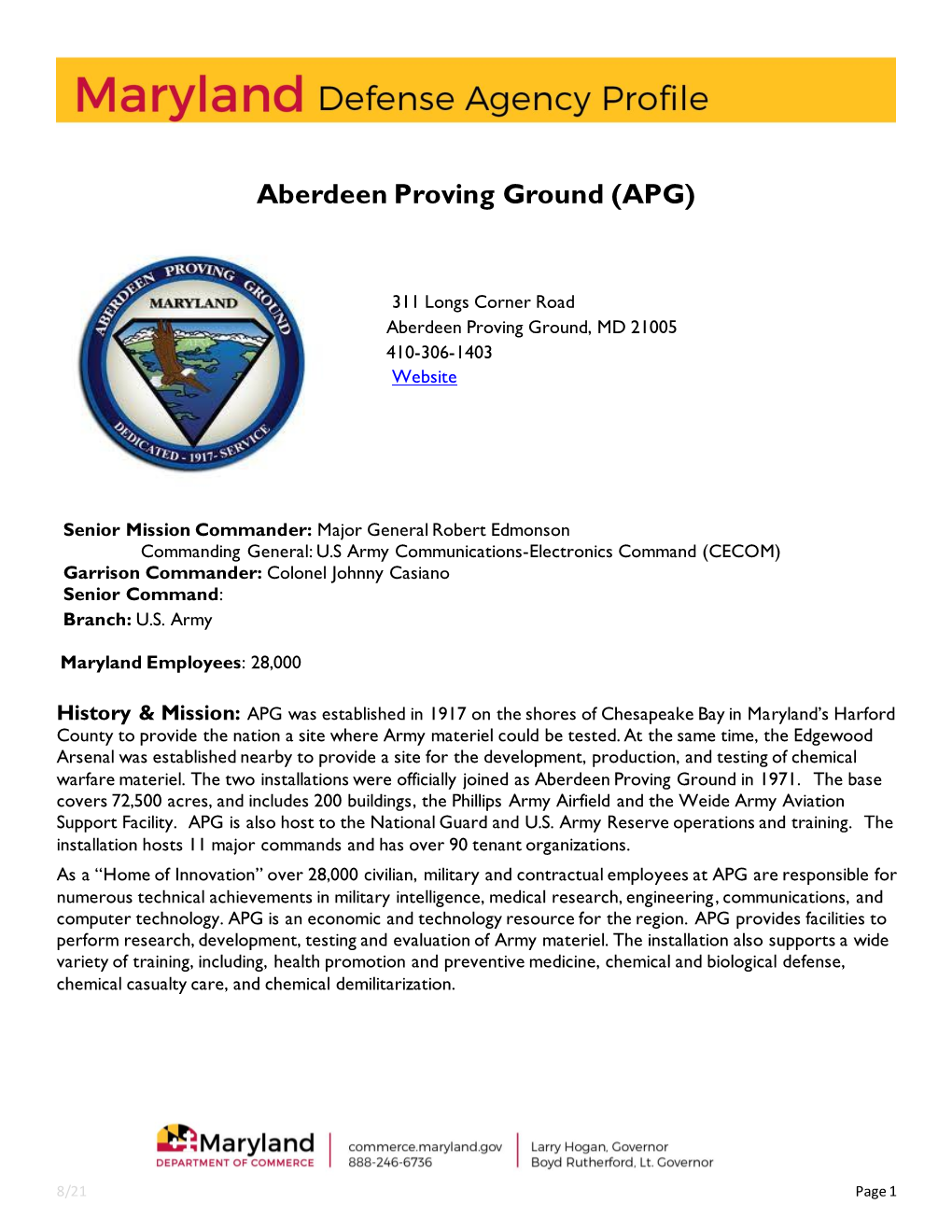 Aberdeen Proving Ground (APG)