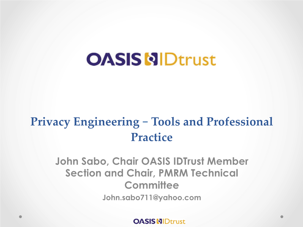Privacy Engineering – Tools and Professional Practice