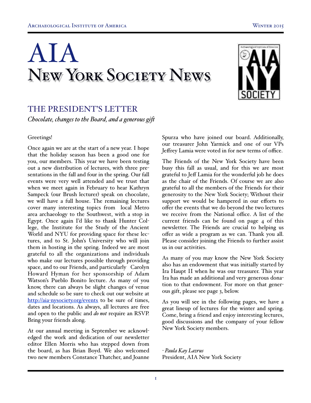 New York Society News