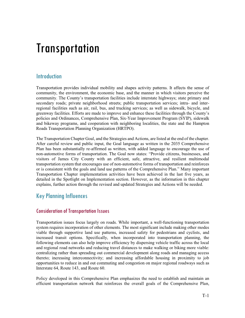 Attachment 5.1 Transportation Chapter