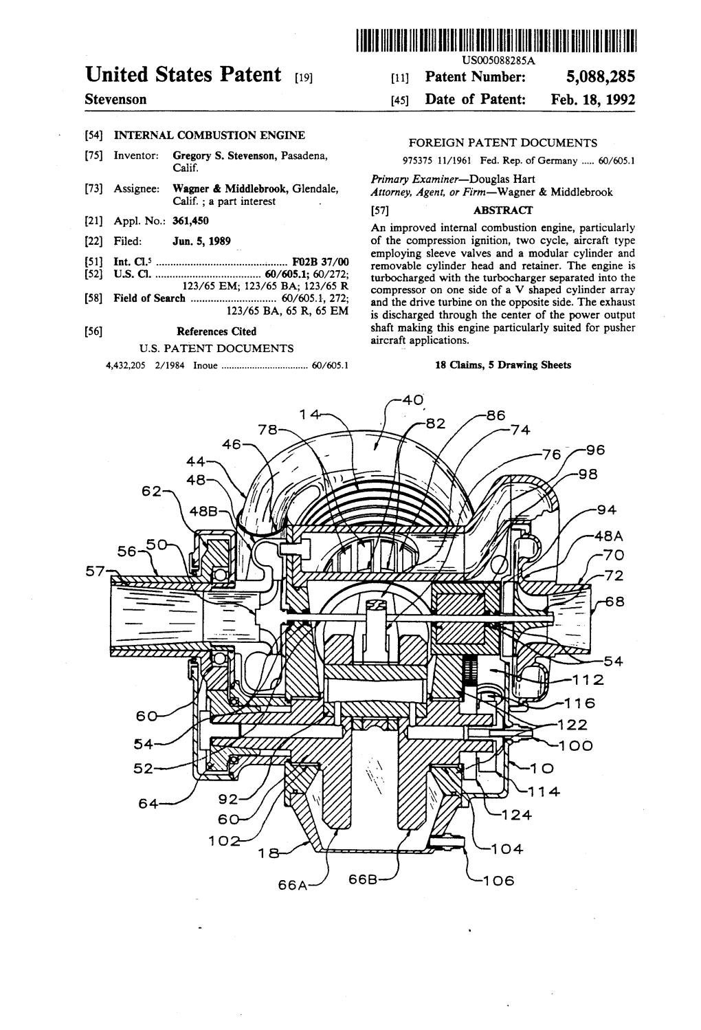 Llllllllllllllllllllllllllllllllllllllllilllllllllllllll USOO5088285A United States Patent [191 [11] Patent Number: 5,088,285 Stevenson [45] Date of Patent: Feb