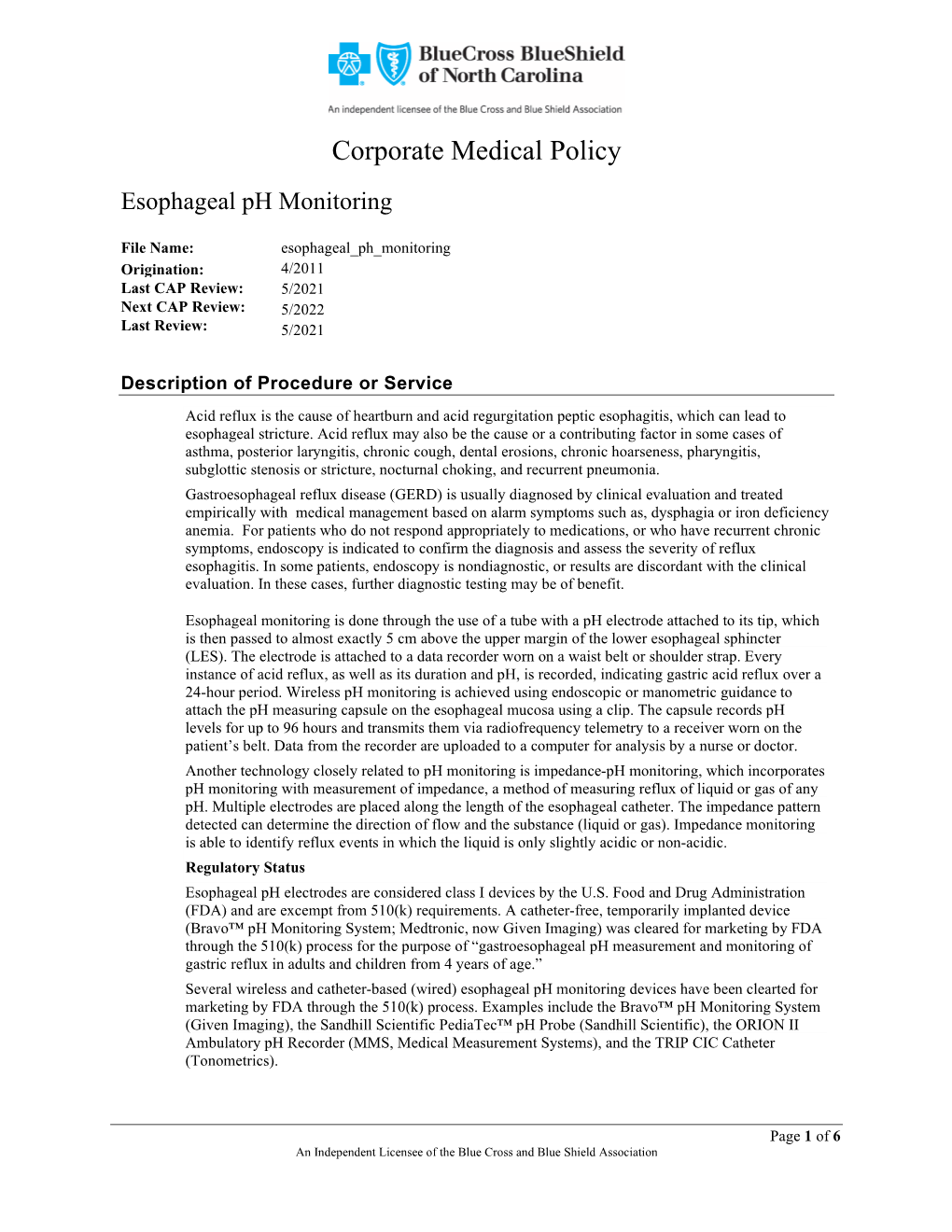 Esophageal Ph Monitoring