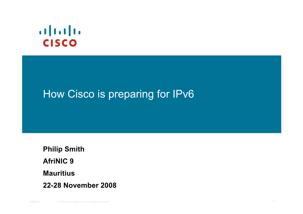 How Cisco Is Preparing for Ipv6