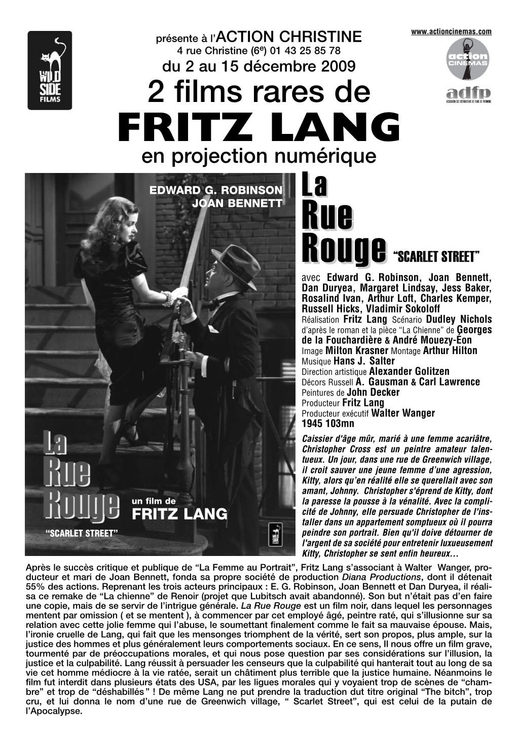 FRITZ LANG En Projection Numérique