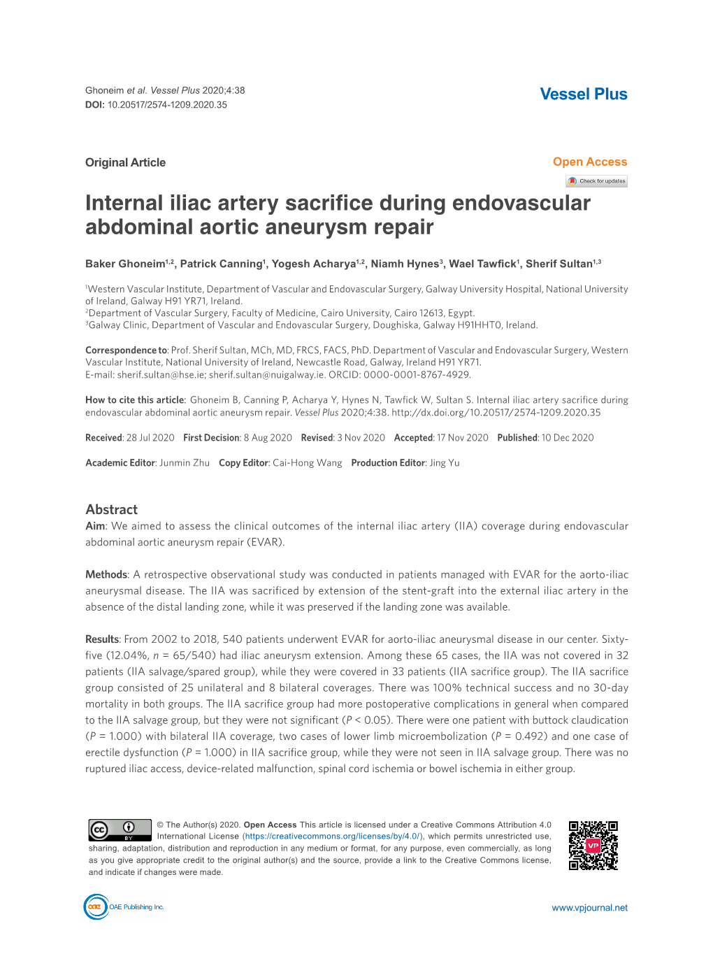 Internal Iliac Artery Sacrifice During Endovascular Abdominal Aortic Aneurysm Repair