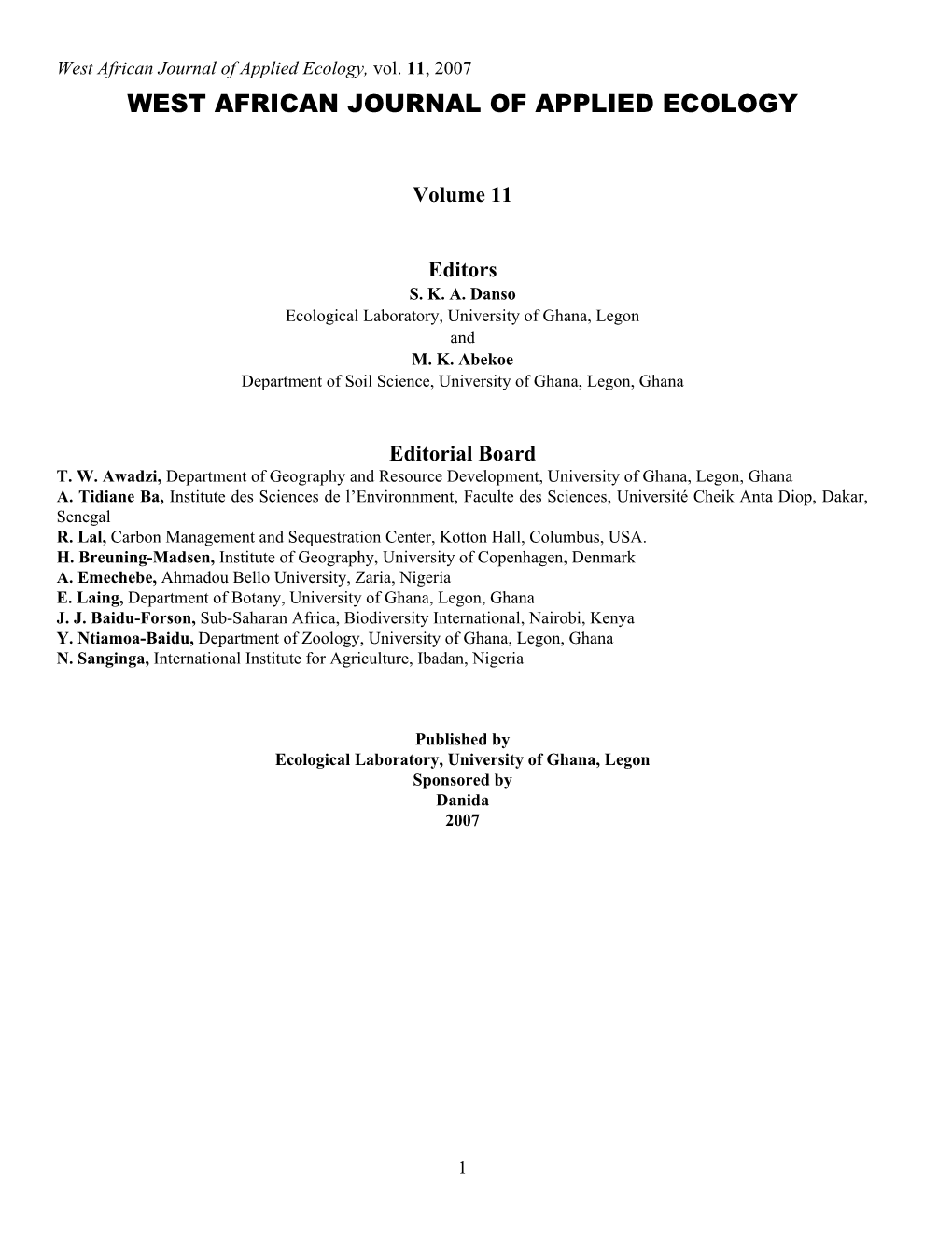 Chemical Characteristics of Groundwater in the Akatsi and Ketu Districts of the Volta Region, Ghana