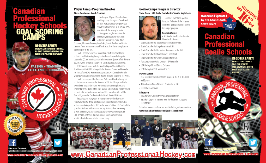 Canadian Professional Goalie Schools