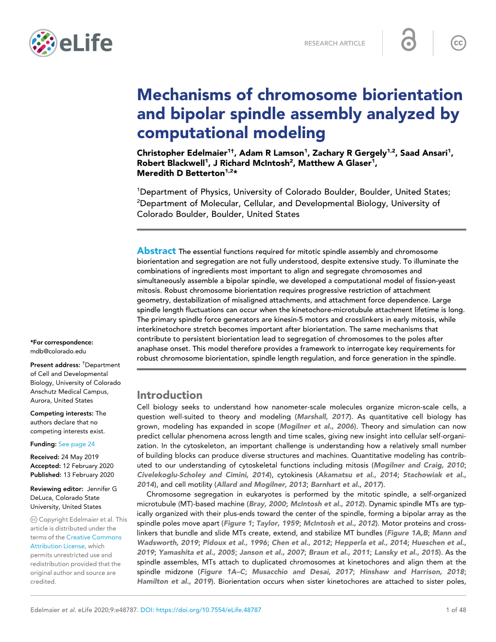 Mechanisms of Chromosome Biorientation and Bipolar