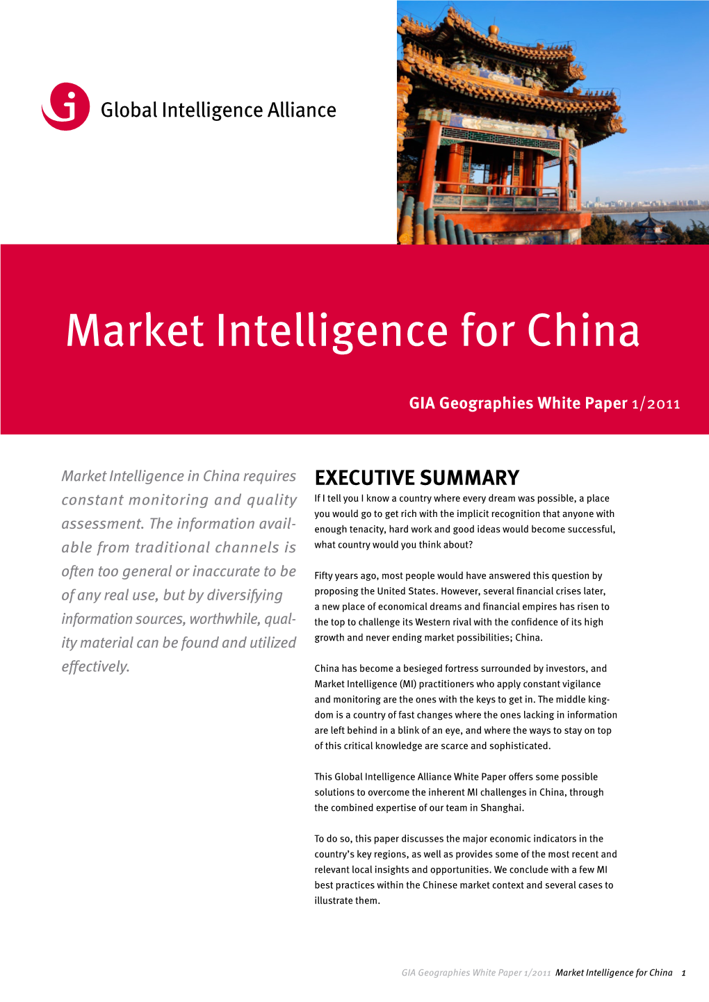 Market Intelligence for China