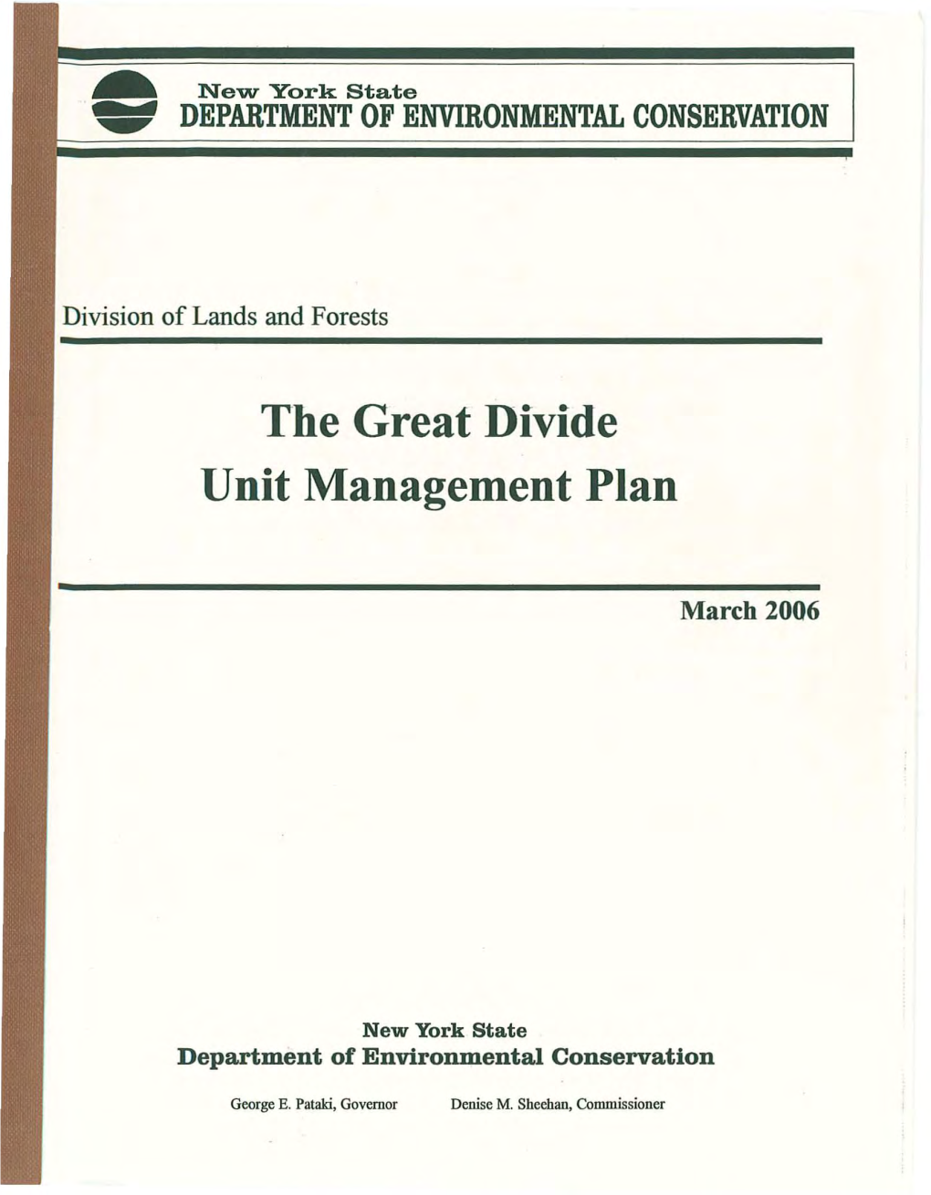 Great Divide Unit Management Plan