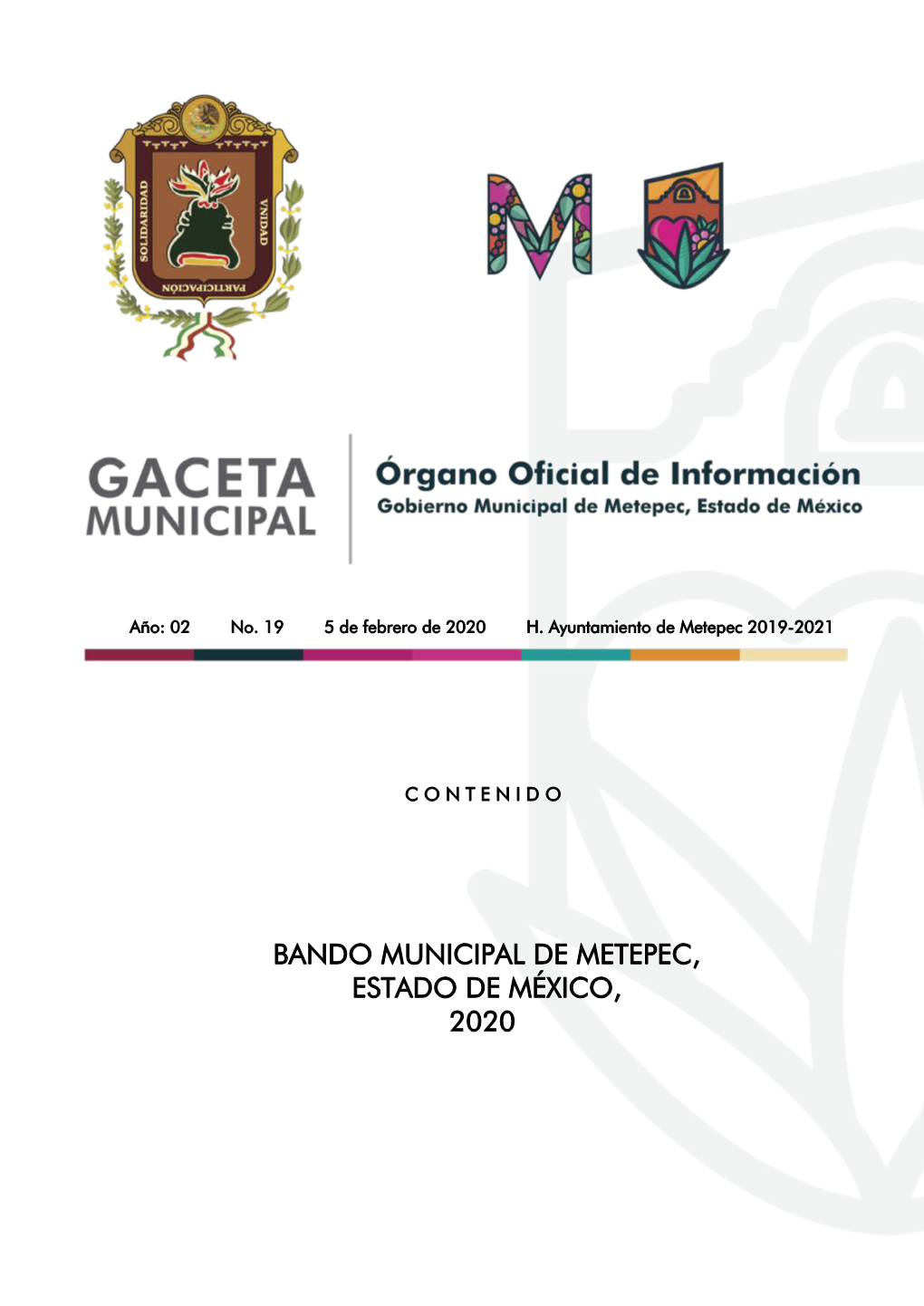 Bando Municipal De Metepec, Estado De México, 2020 “2020