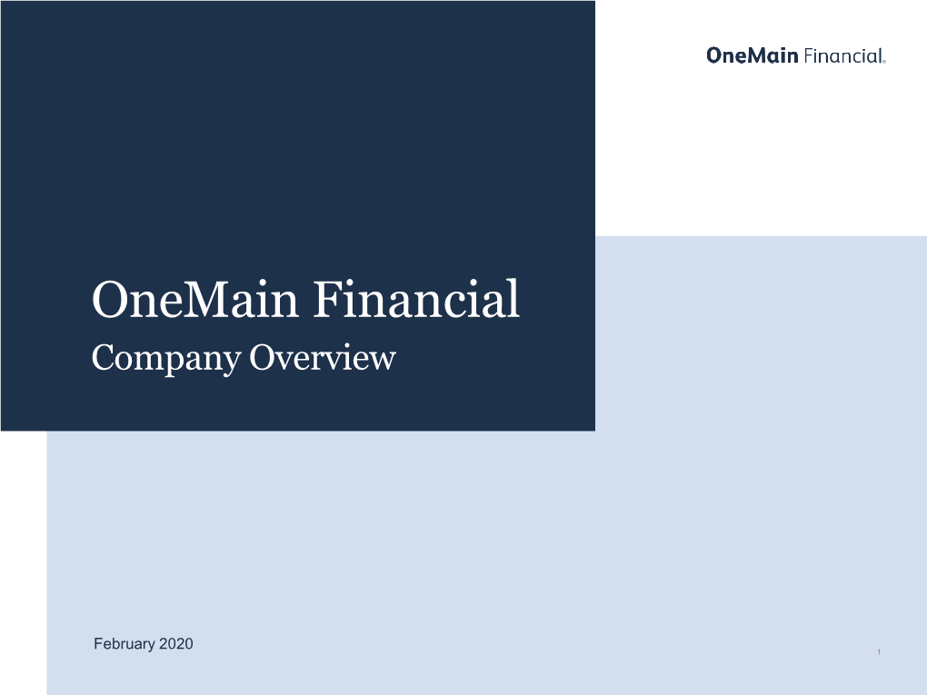 Onemain Financial Company Overview 2020