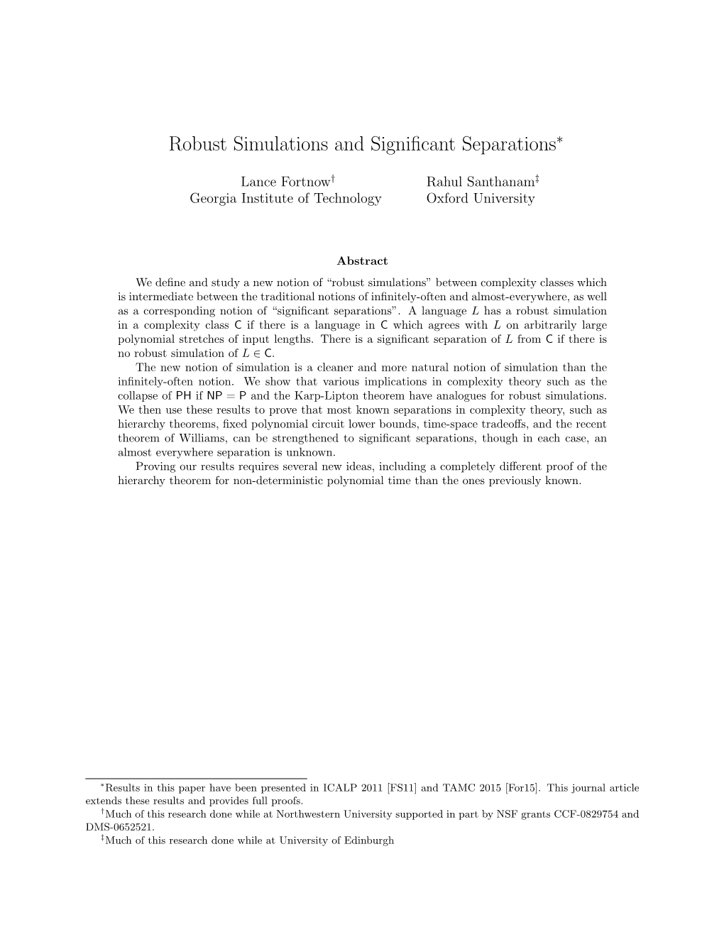 Robust Simulations and Significant Separations