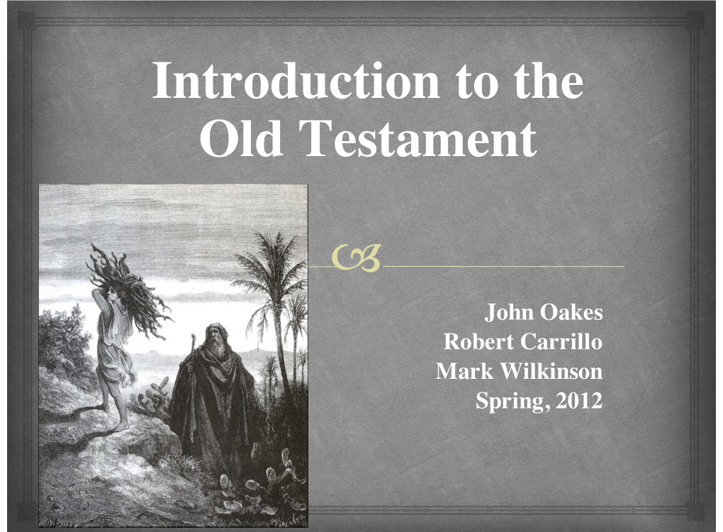 A Introduction to the Old Testament