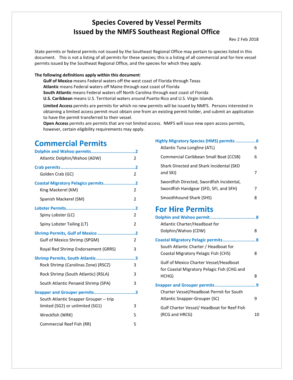 Commercial Permits for Hire Permits