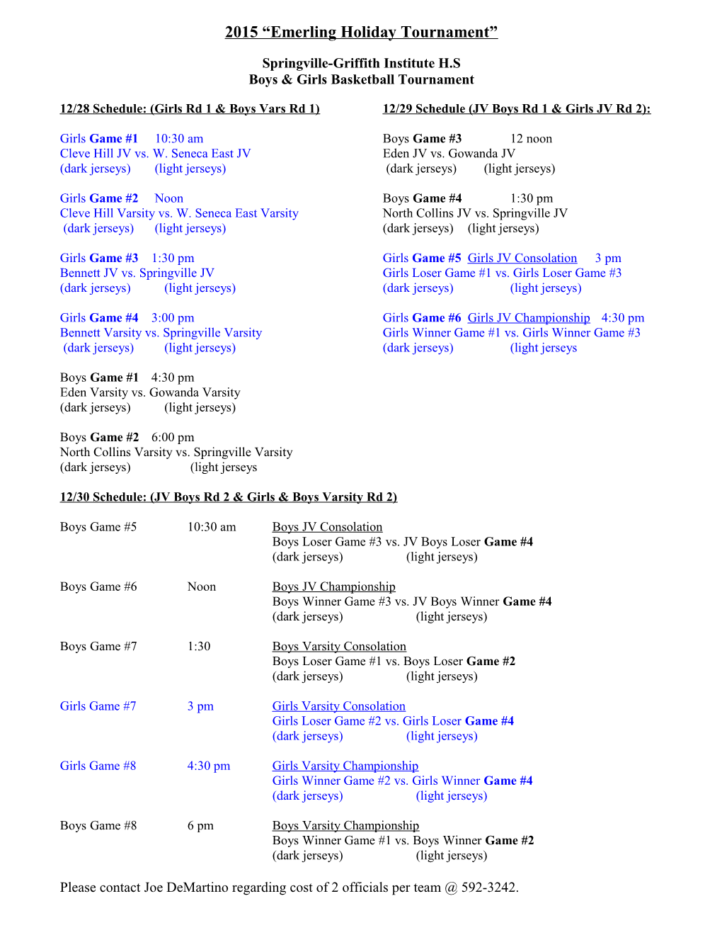 Emerling Ford Holiday Tournament