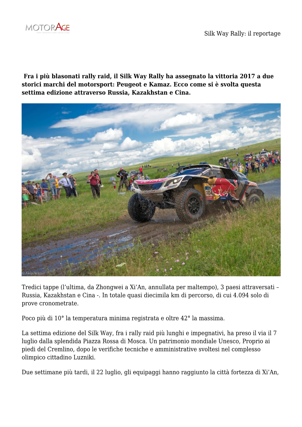 Silk Way Rally: Il Reportage