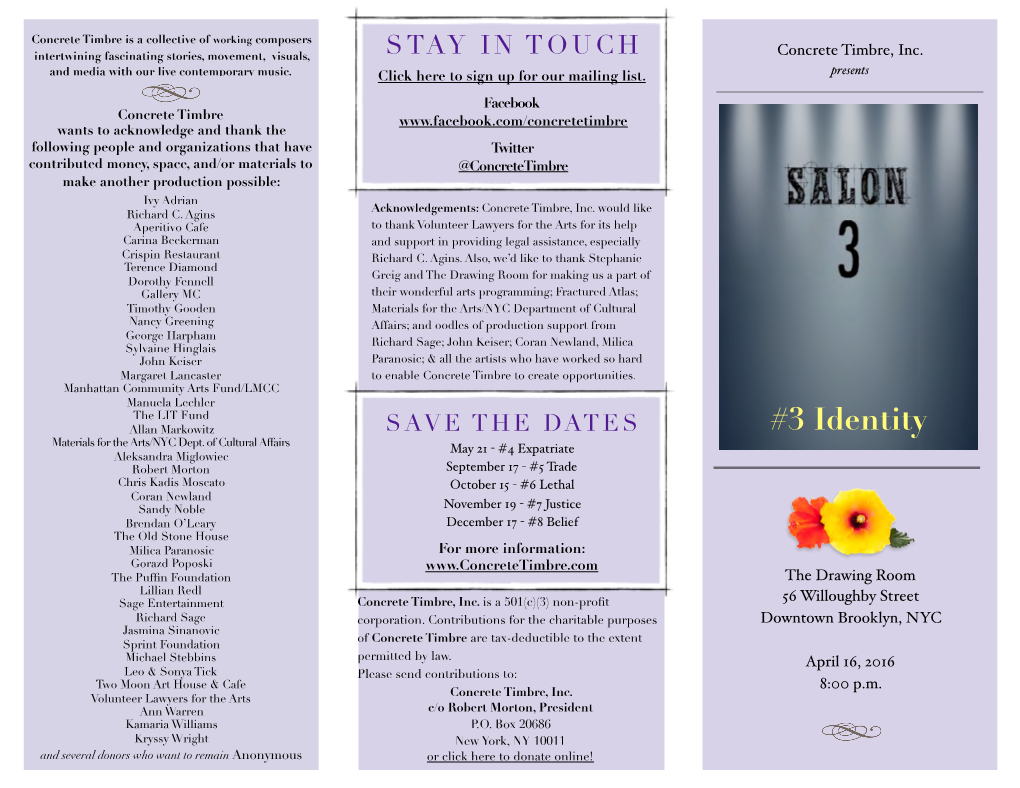 Program for Salon 3