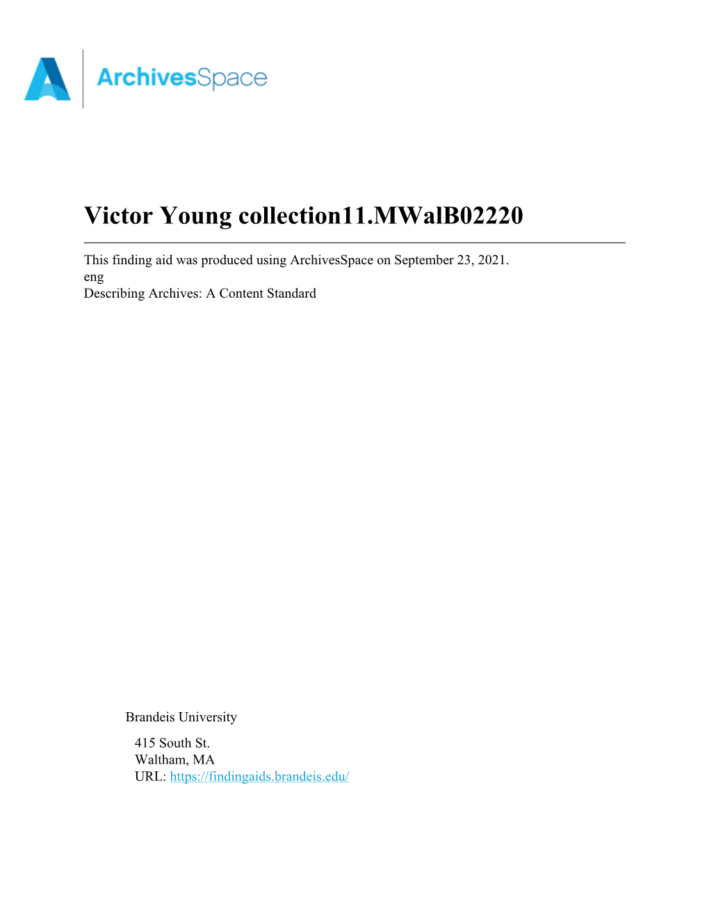 Victor Young Collection11.Mwalb02220