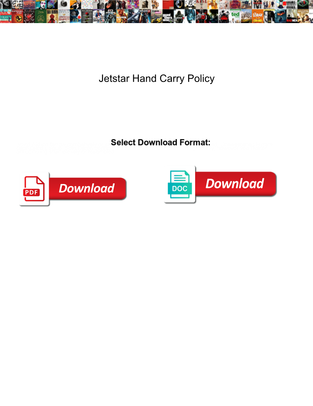 Jetstar Hand Carry Policy