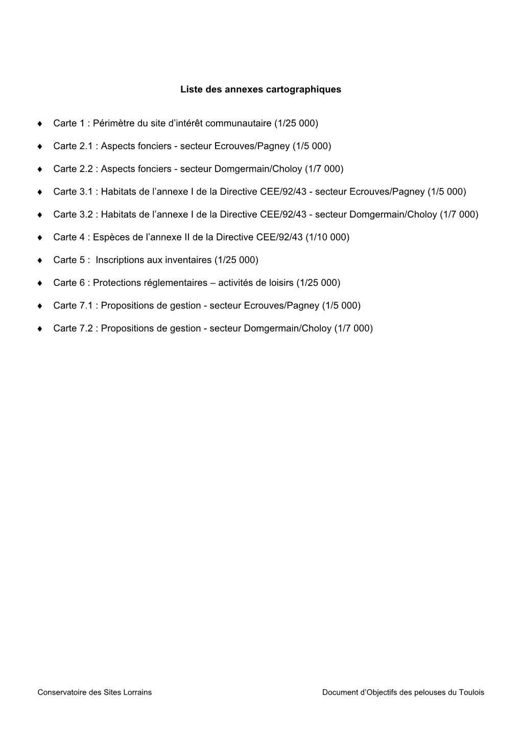 Liste Des Annexes Cartographiques Carte 1