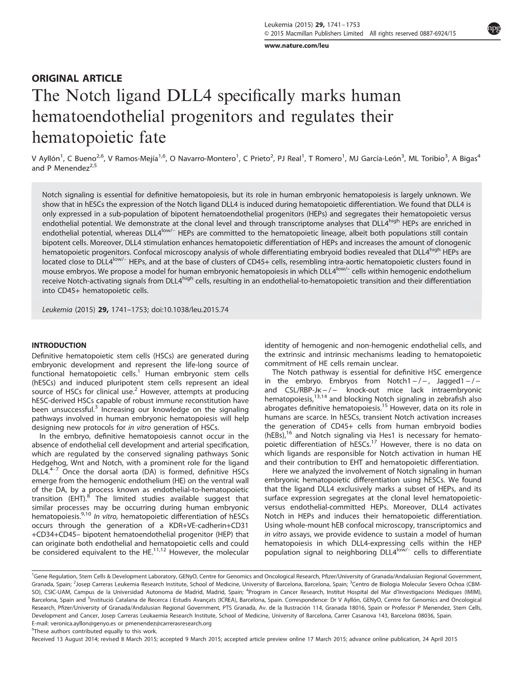 The Notch Ligand DLL4 Specifically Marks Human Hematoendothelial