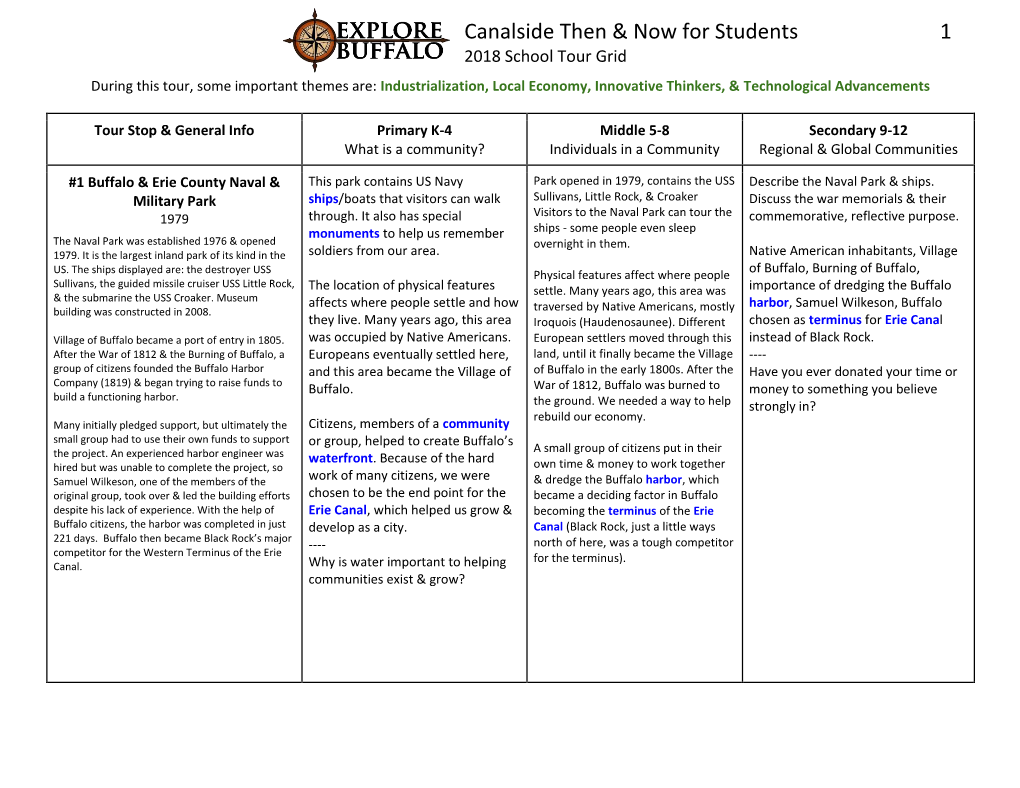 Canalside Then & Now for Students 1