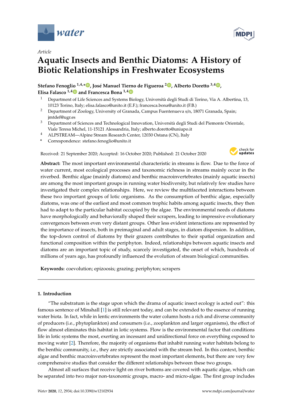 Aquatic Insects and Benthic Diatoms: a History of Biotic Relationships in Freshwater Ecosystems