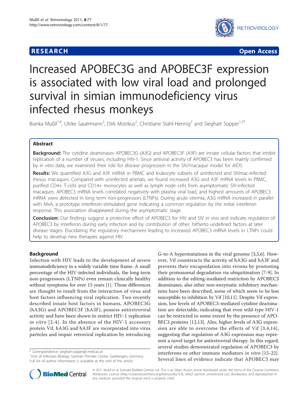 Increased APOBEC3G and APOBEC3F Expression Is