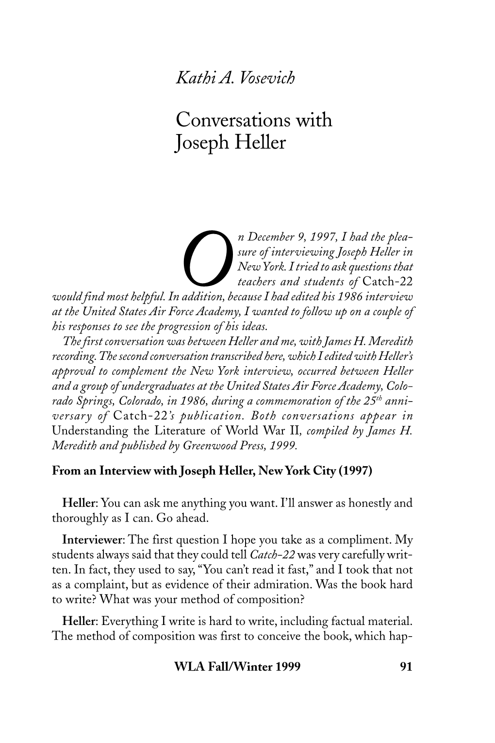 Conversations with Joseph Heller