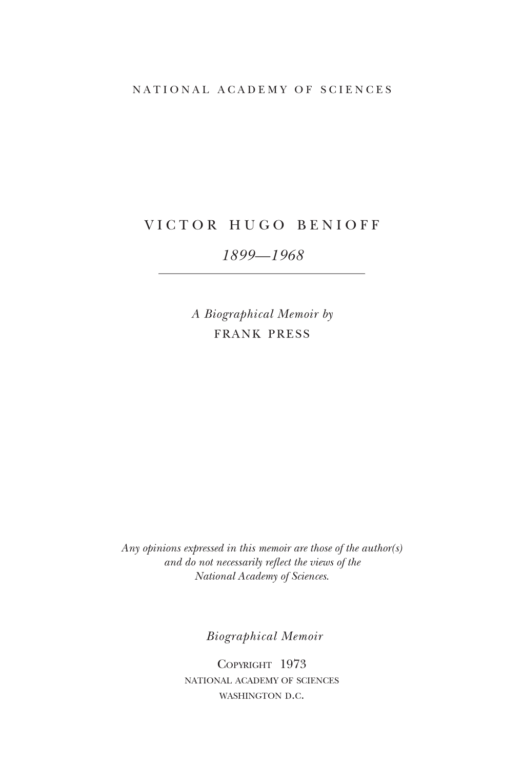 Victor Hugo Benioff