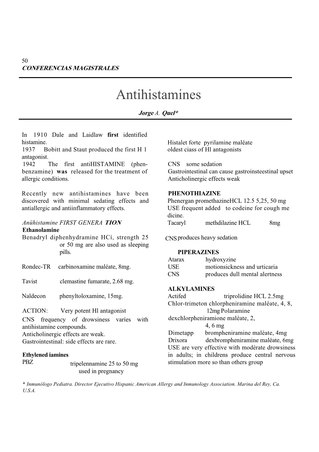 Antihistamines