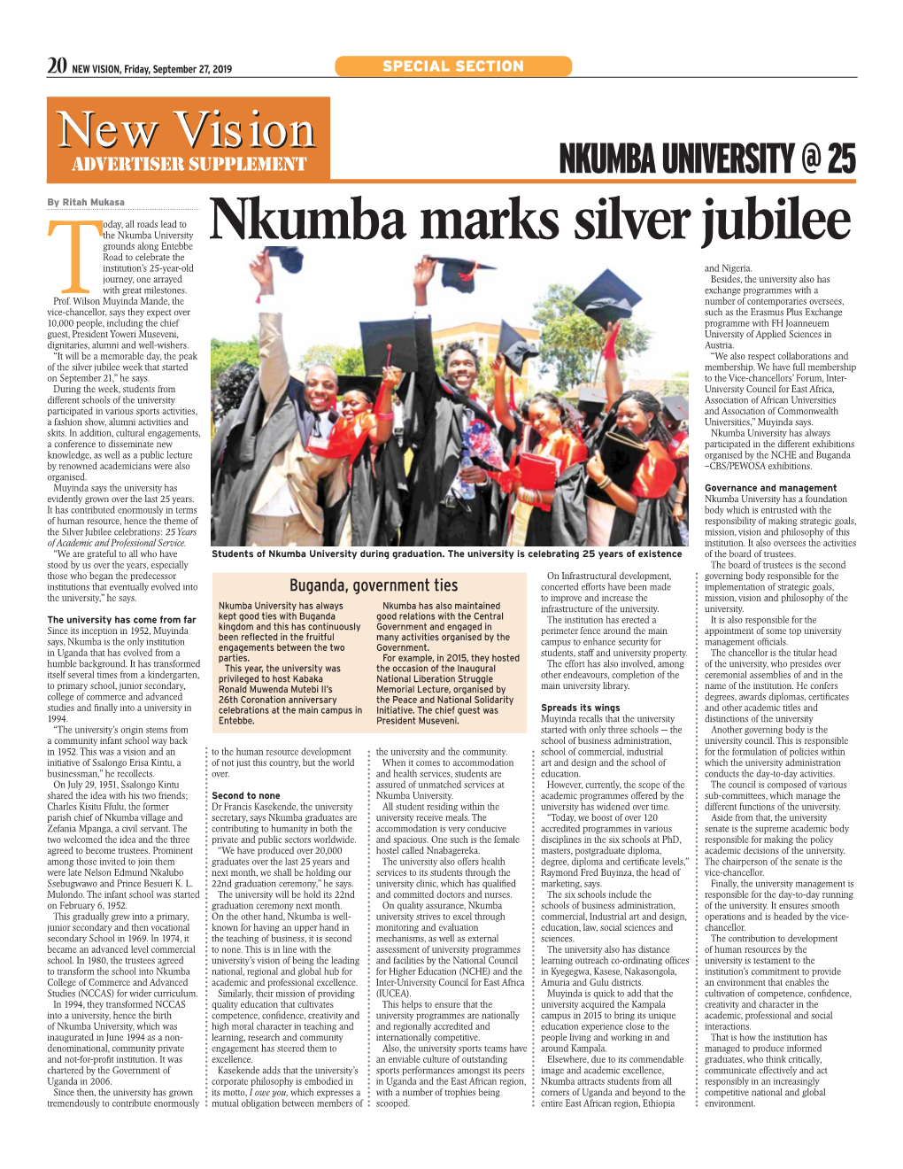 Nkumba Marks Silver Jubilee the Nkumba University Grounds Along Entebbe Road to Celebrate the Institution’S 25-Year-Old and Nigeria