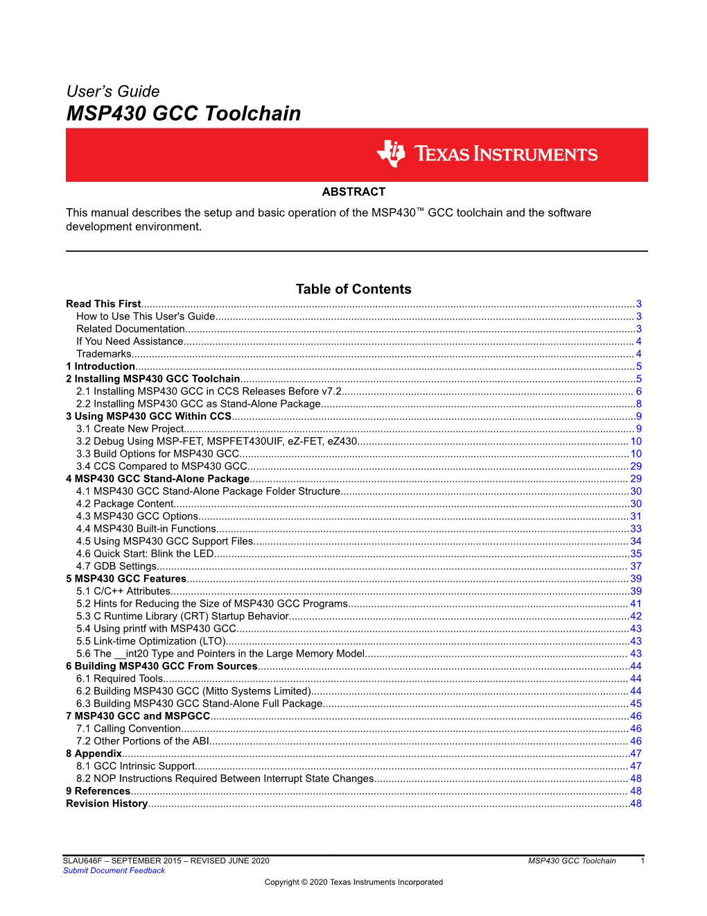 MSP430 GCC User's Guide (Rev. F)