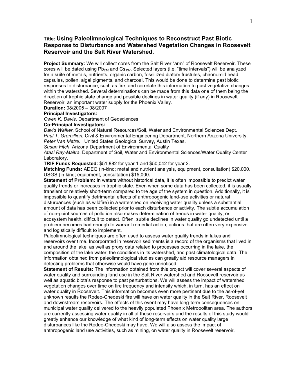 Using Paleolimnological Techniques to Reconstruct Past Biotic Response to Disturbance