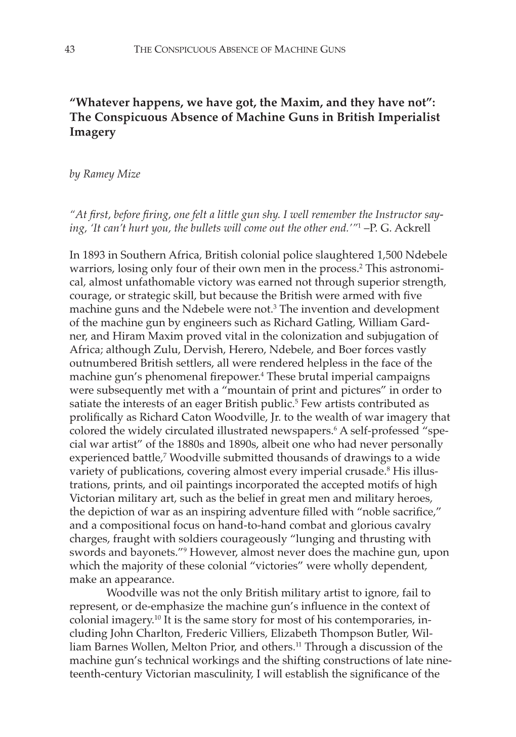 “Whatever Happens, We Have Got, the Maxim, and They Have Not”: the Conspicuous Absence of Machine Guns in British Imperialist Imagery