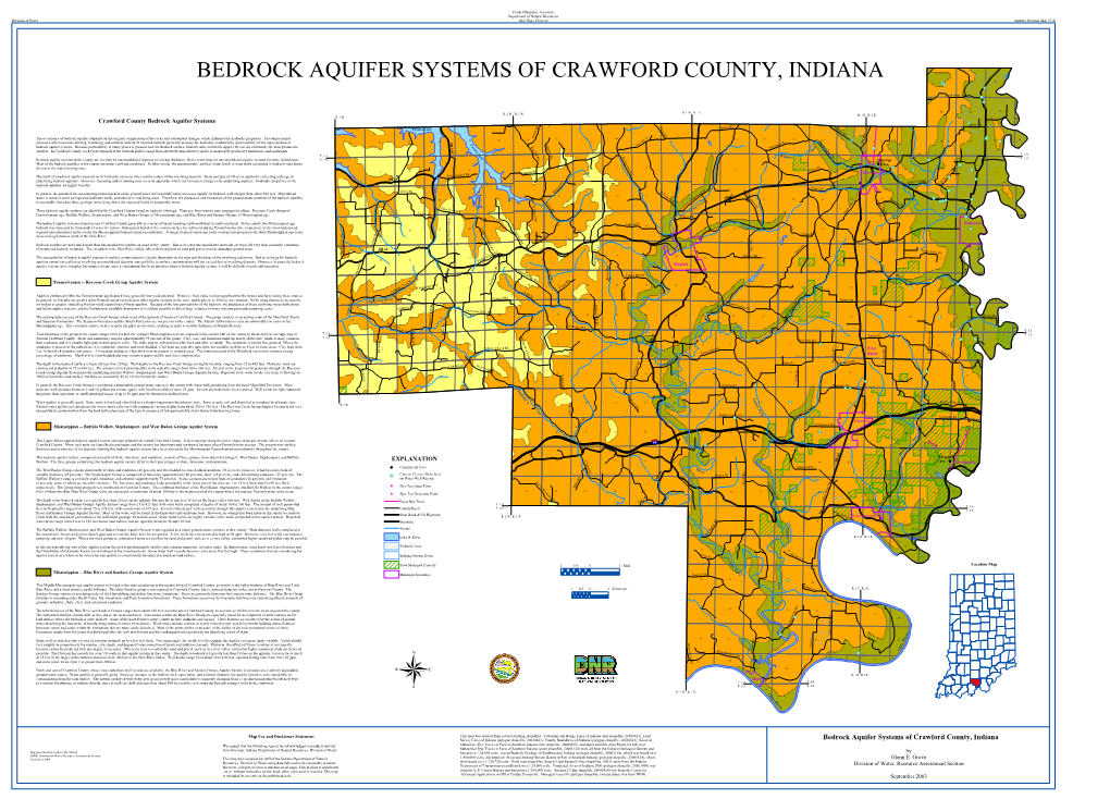 Bedrock Aquifer Systems of Crawford County, Indiana &-21&- 22 23 &