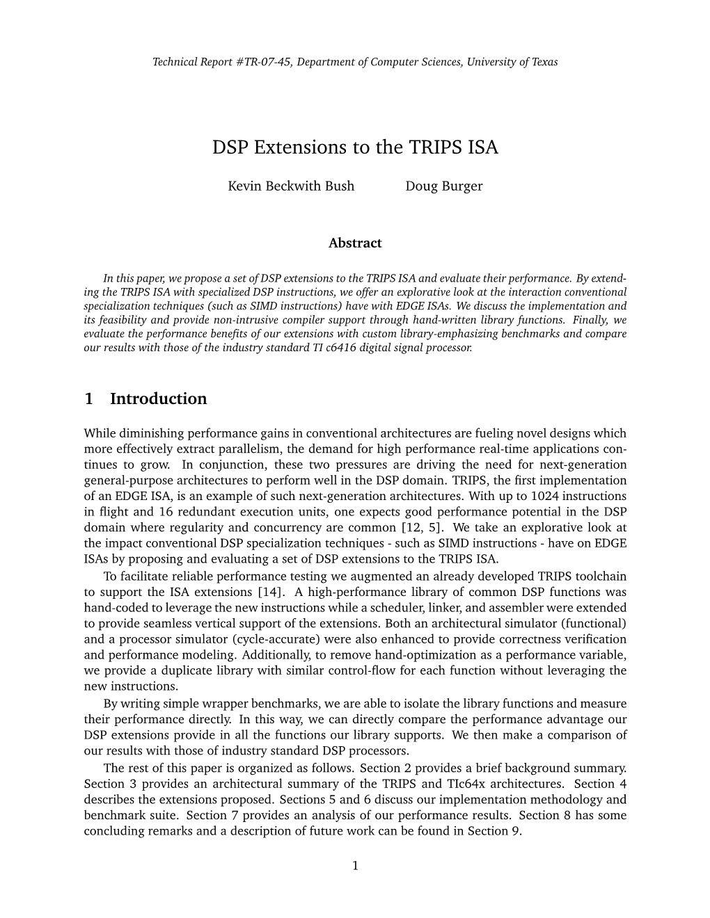 DSP Extensions to the TRIPS ISA