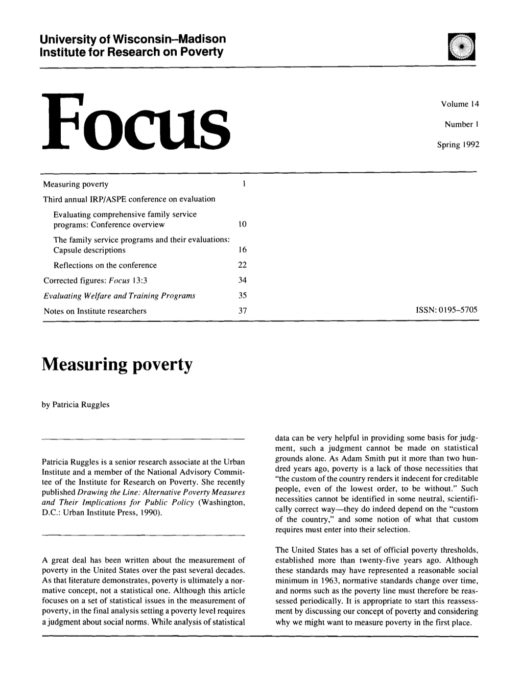 Measuring Poverty